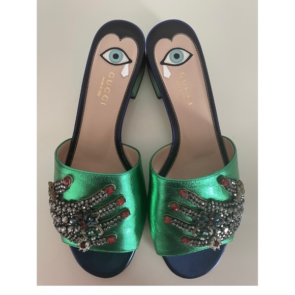 Gucci Silk Green mules - Picture 4 of 7